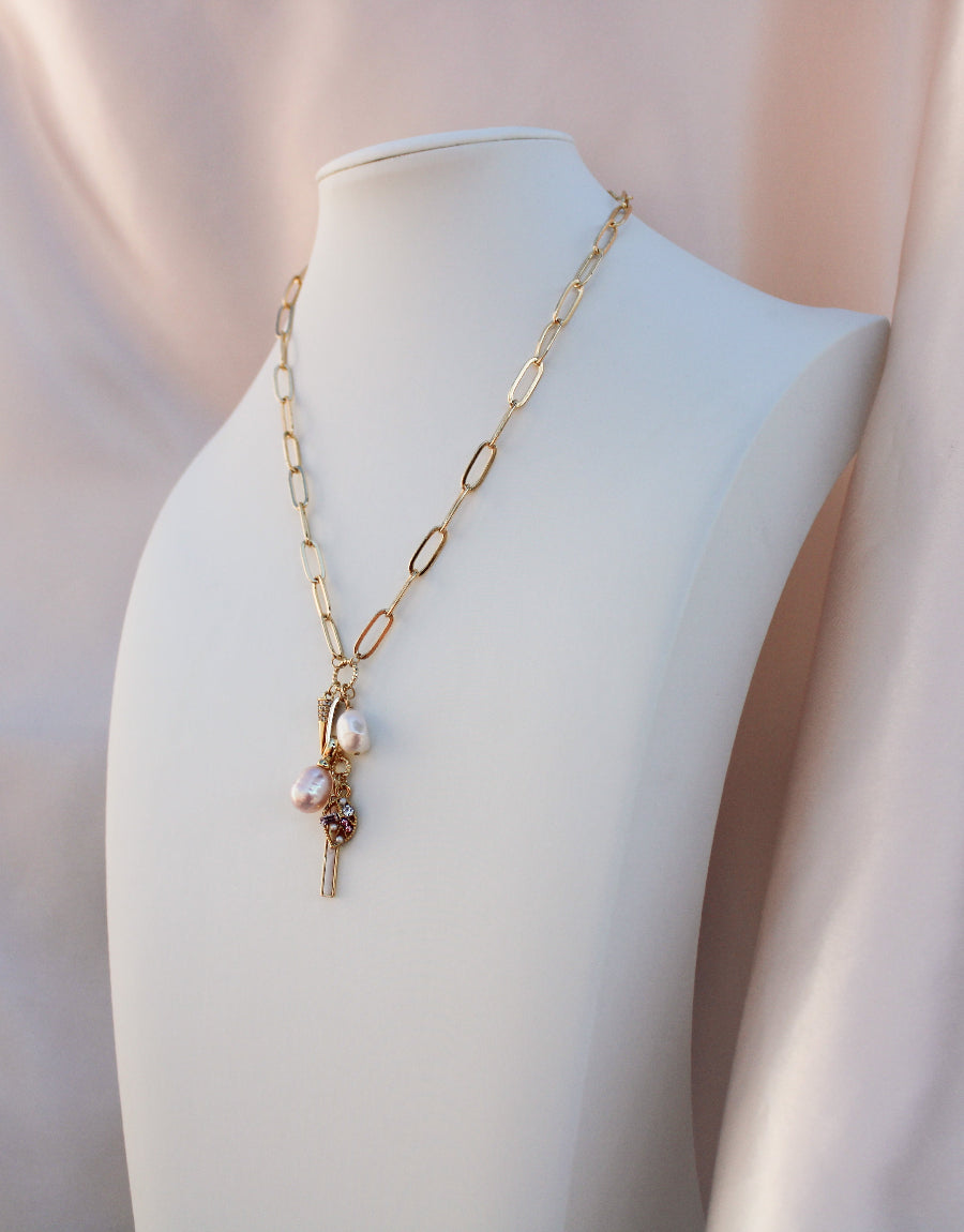 Pearl Cluster Necklace