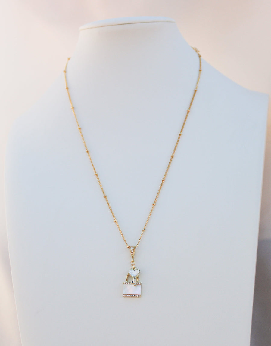 Pearl Lock & Key Necklace