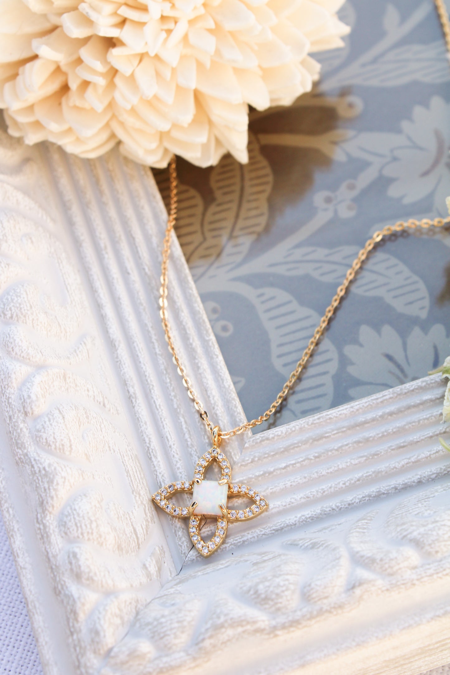 Opal Clover Necklace
