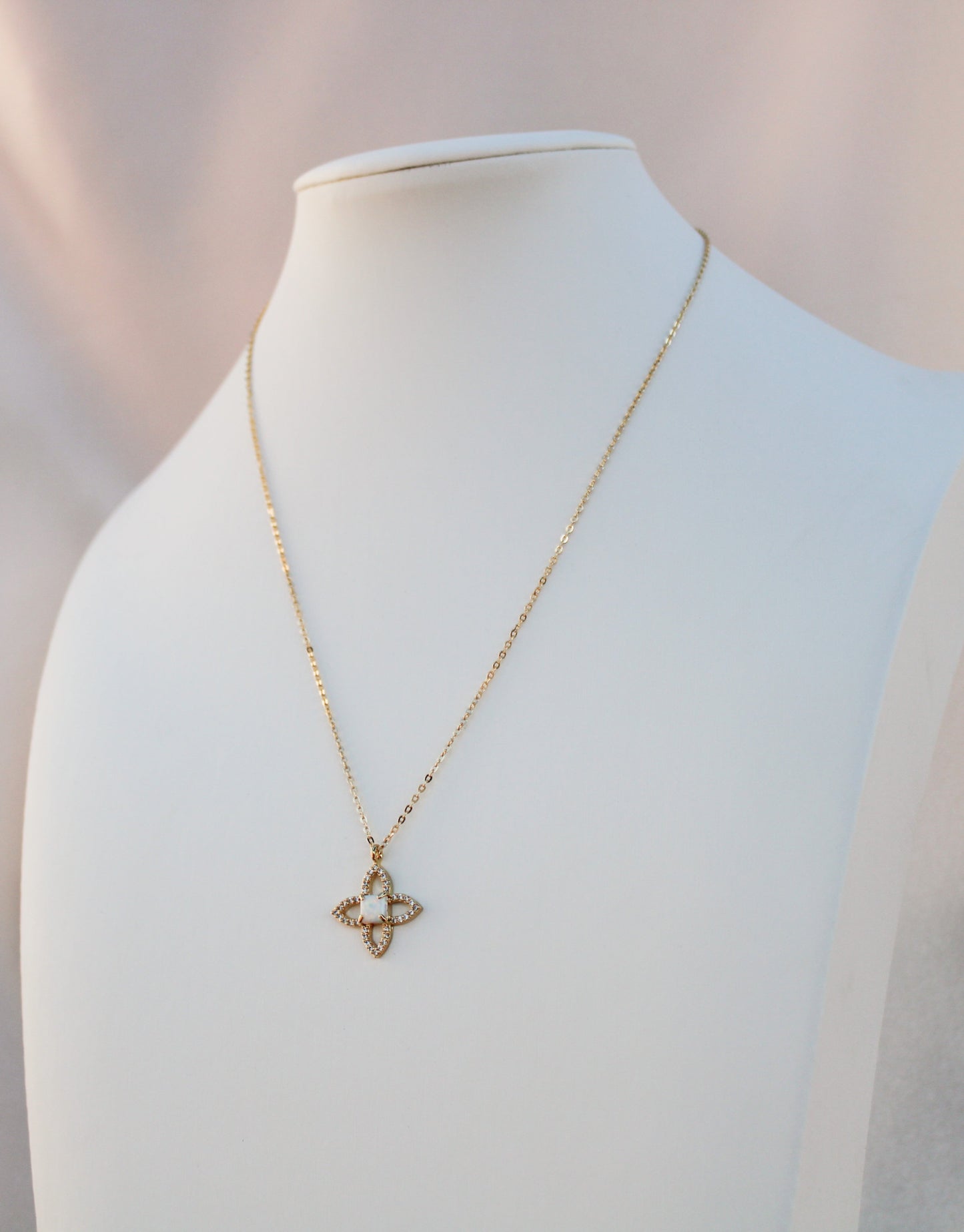 Opal Clover Necklace