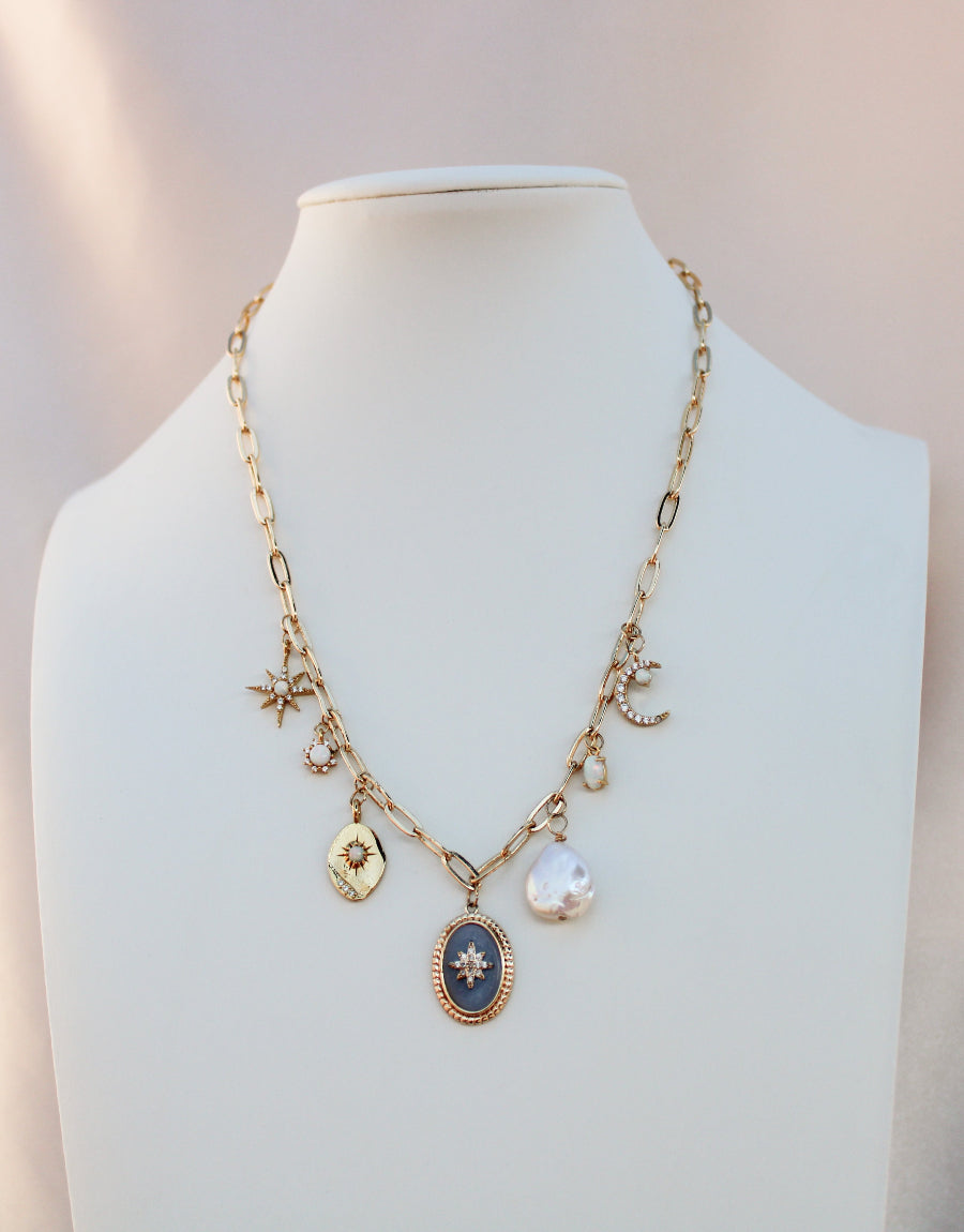Opal Charm Necklace