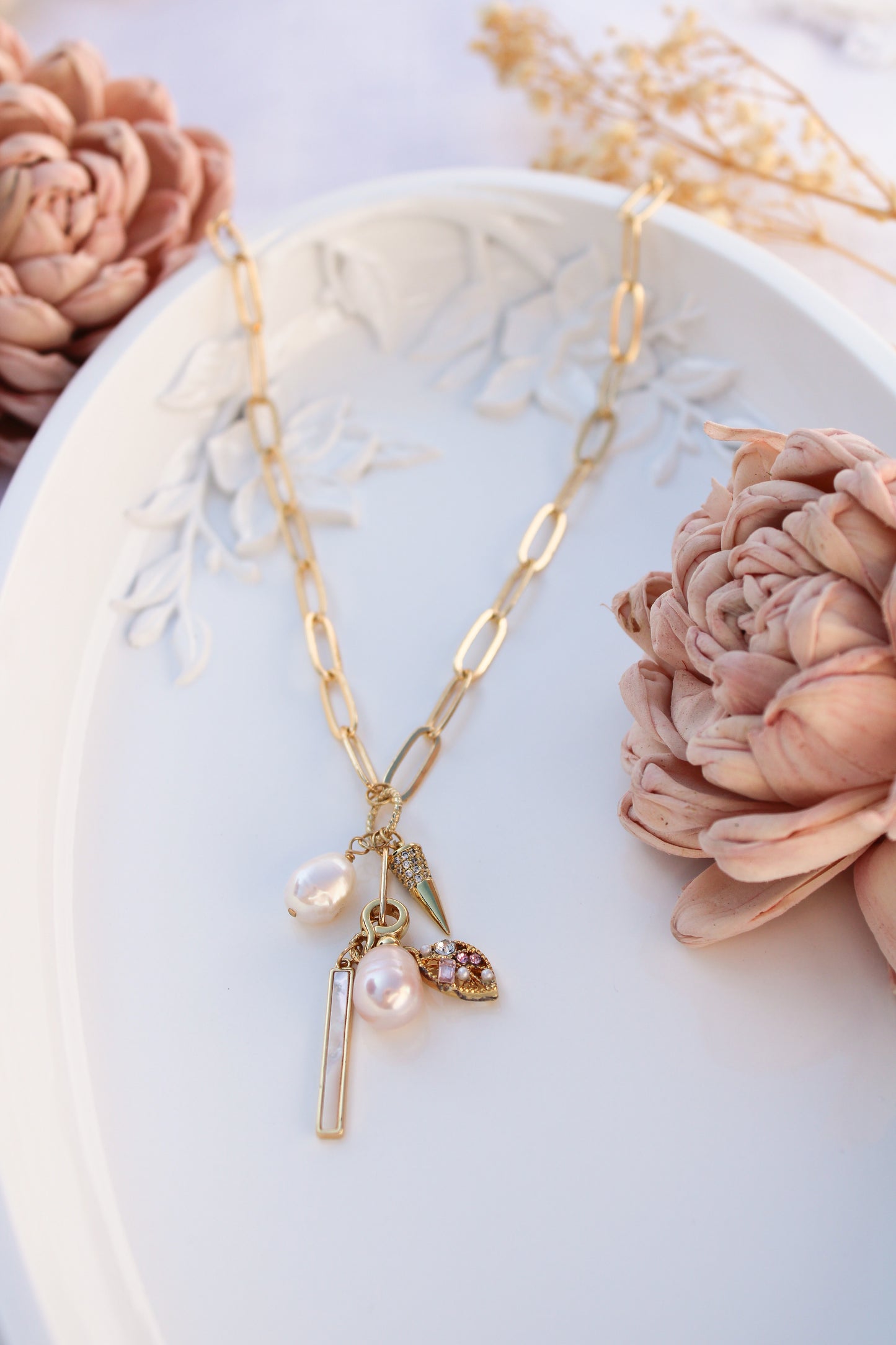 Pearl Cluster Necklace