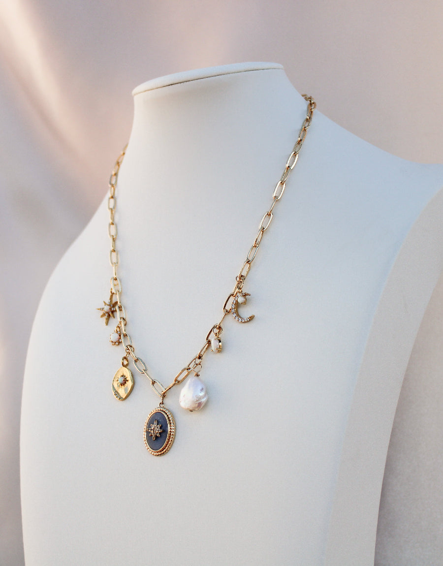 Opal Charm Necklace