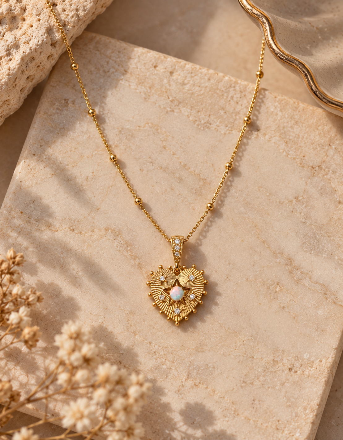 Opal Heart Necklace