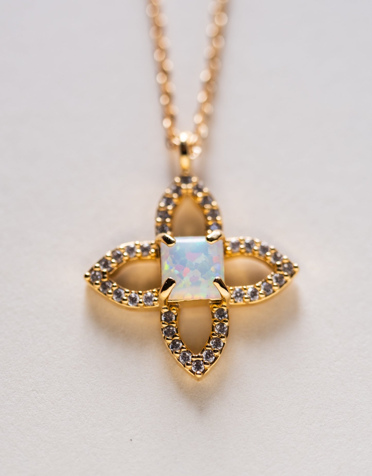 Opal Clover Necklace
