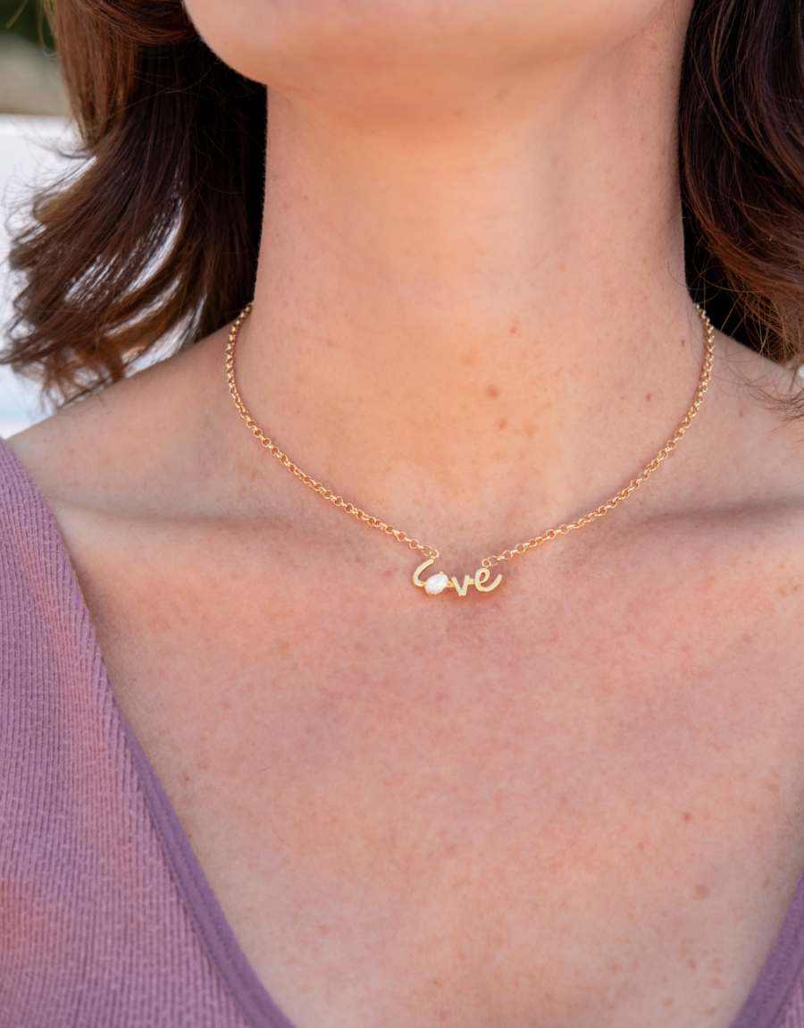 Opal Love Necklace