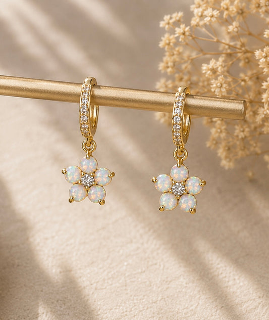 Floral Opal Huggies