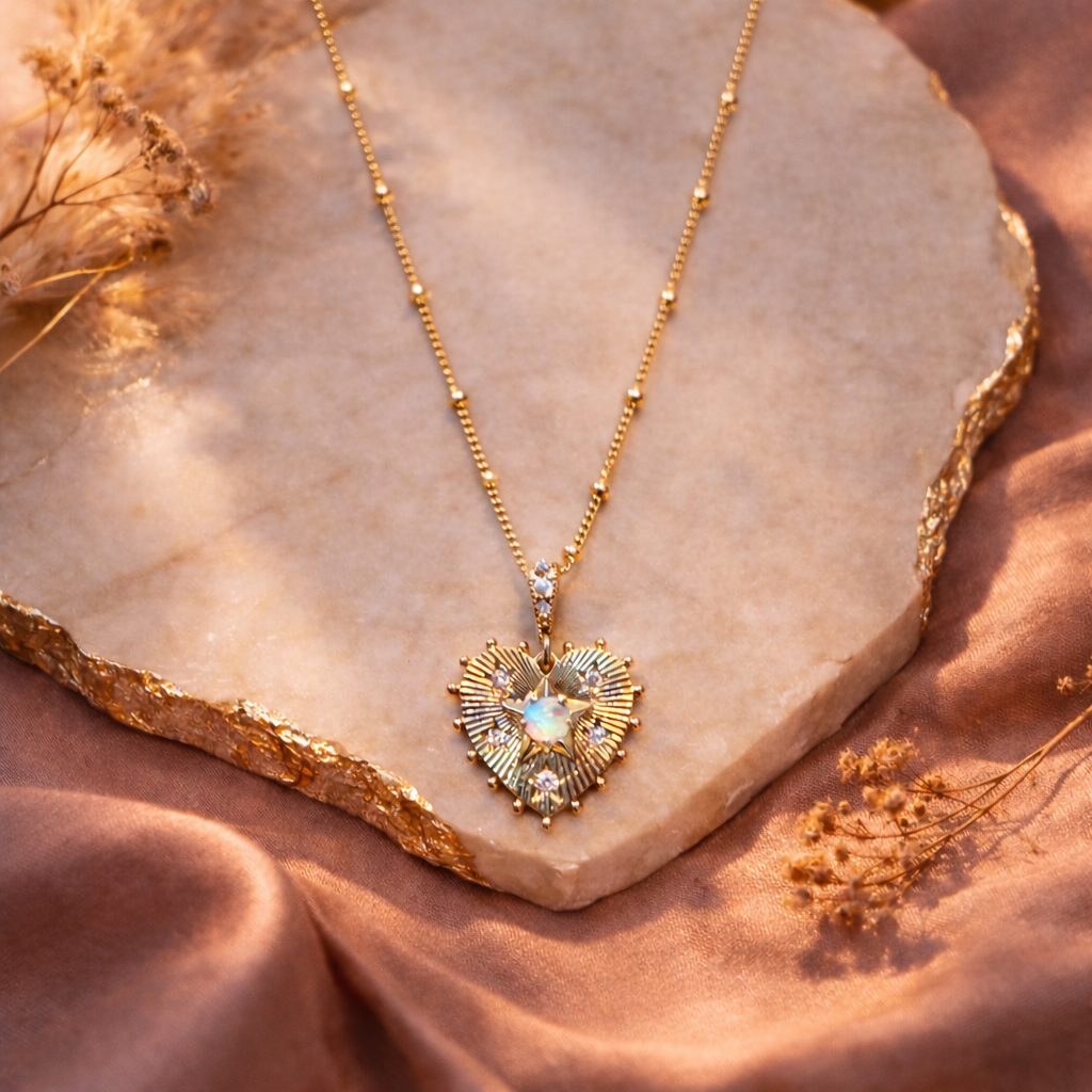 Opal Heart Necklace