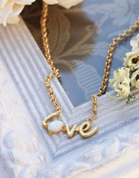 Opal Love Necklace