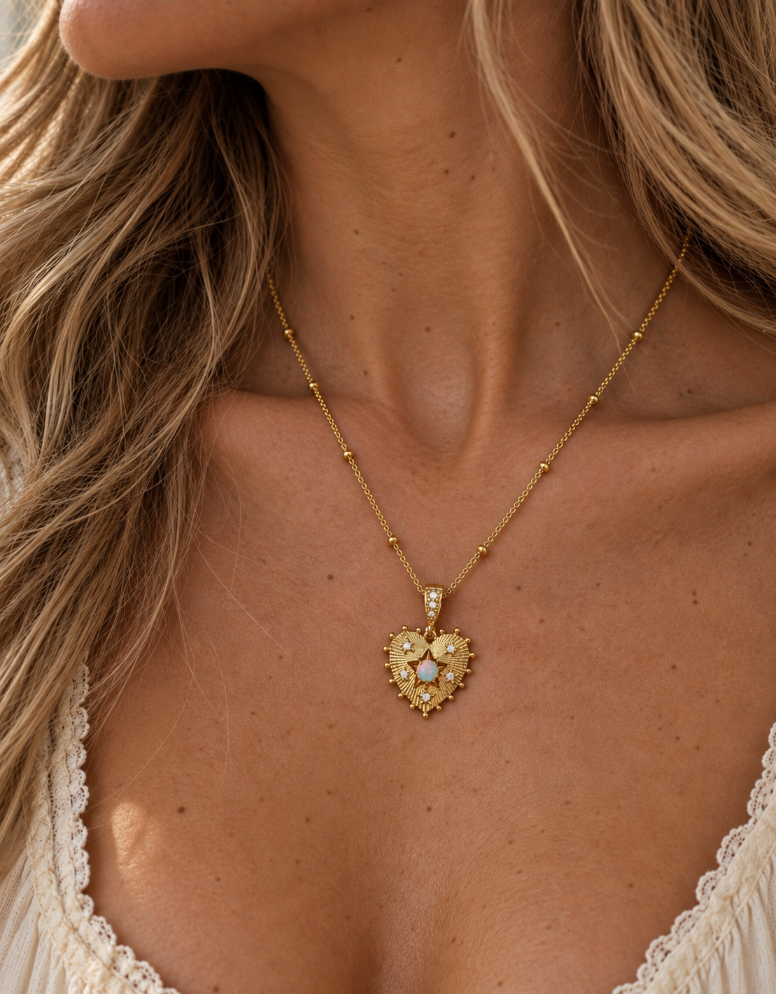 Opal Heart Necklace