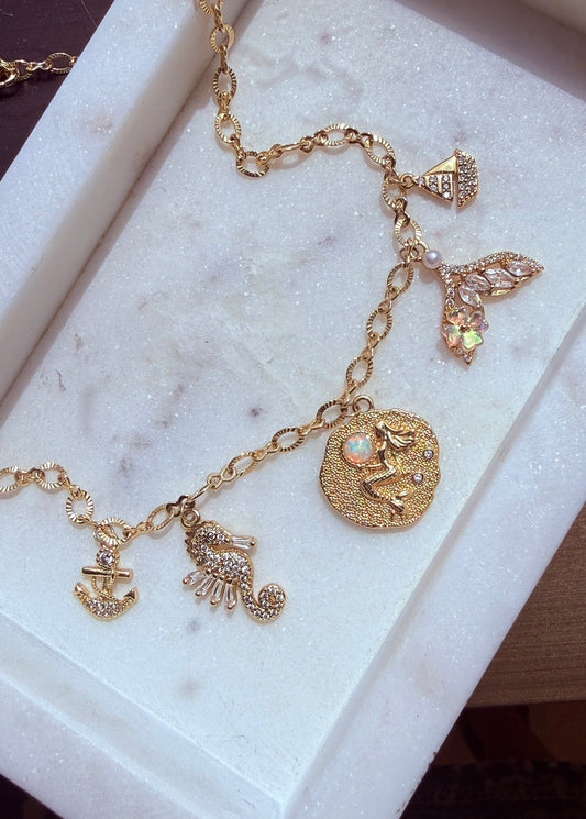 Golden Tide Charm Necklace