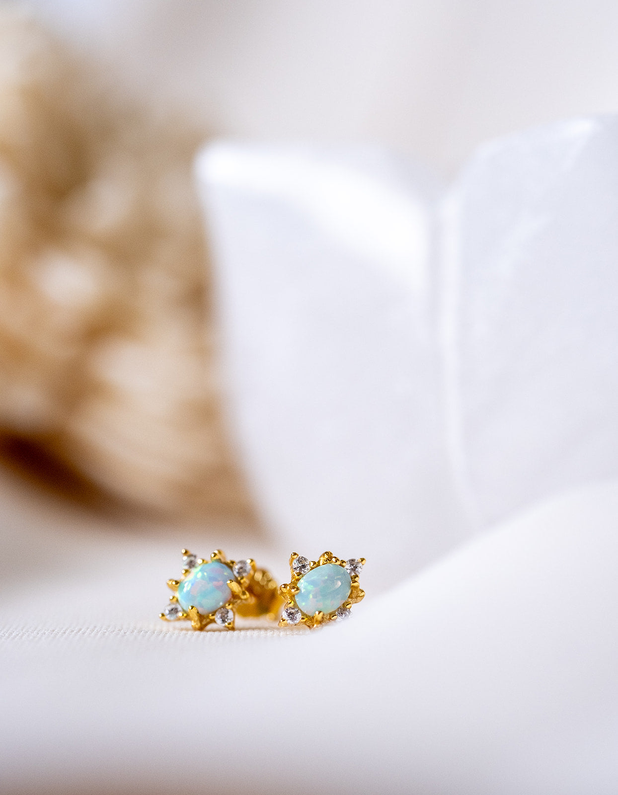 Blue Opal Crystal Studs